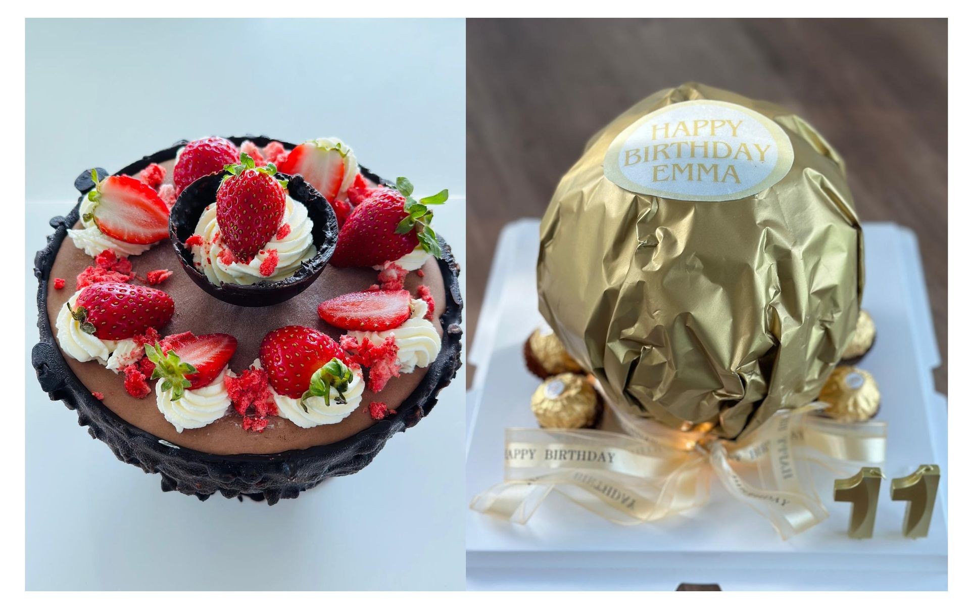 Giant Ferrero Rocher Smash Cake (6/8" - $130/180)